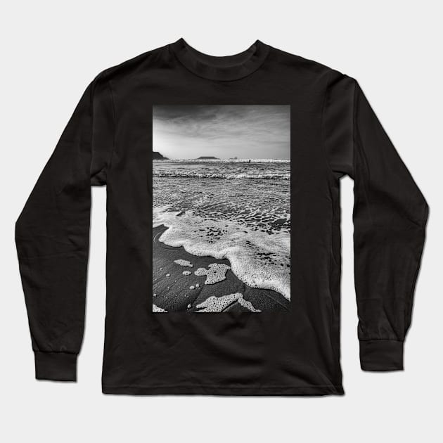 Worms Head, Rhossili Bay, Gower Long Sleeve T-Shirt by dasantillo